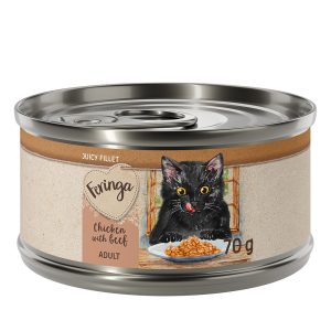 12x70g Juicy Fillet kana & nauta Feringa kissan märkäruoka