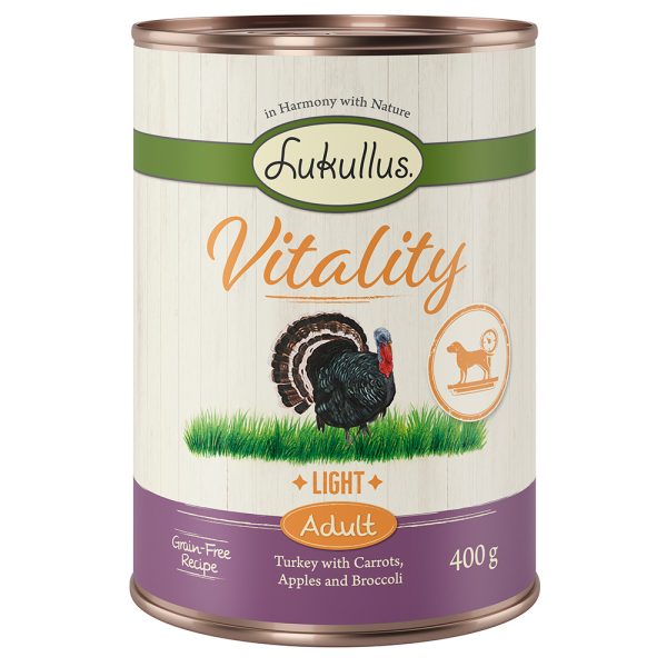 6x400g Vitality Light kalkkuna viljaton Lukullus koiran märkäruoka