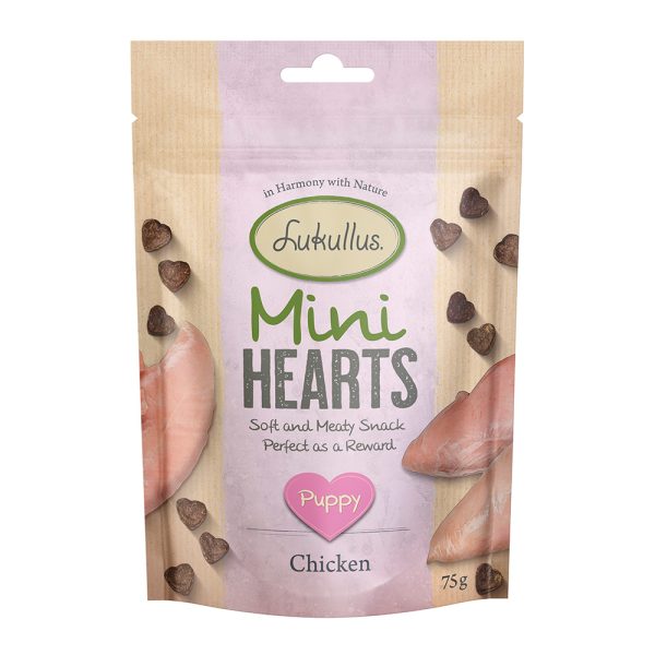 75g Puppy Mini Hearts kana Lukullus koiranherkut