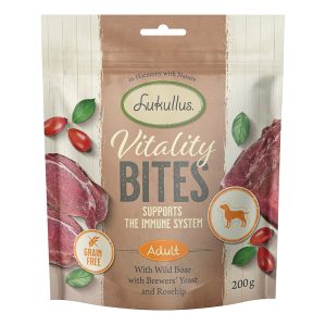 200g Vitality Bites immuunijärjestelmän tukeminen: villisika (viljaton) Lukullus koiranherkut