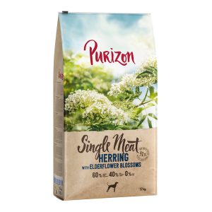12 kg Purizon -kuivaruokaa erikoishintaan! - Adult Single Meat: silli ja seljankukka