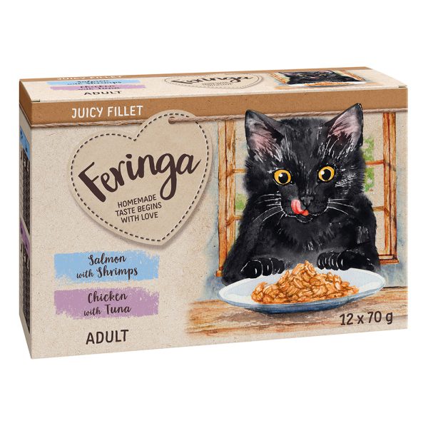 12x70g Juicy Fillet lajitelma Feringa kissan märkäruoka