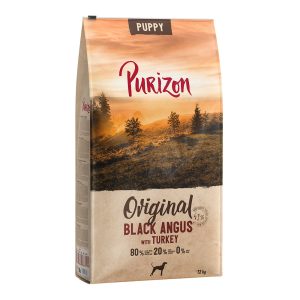 12 kg Purizon -kuivaruokaa erikoishintaan! - Puppy Black Angus & kalkkuna