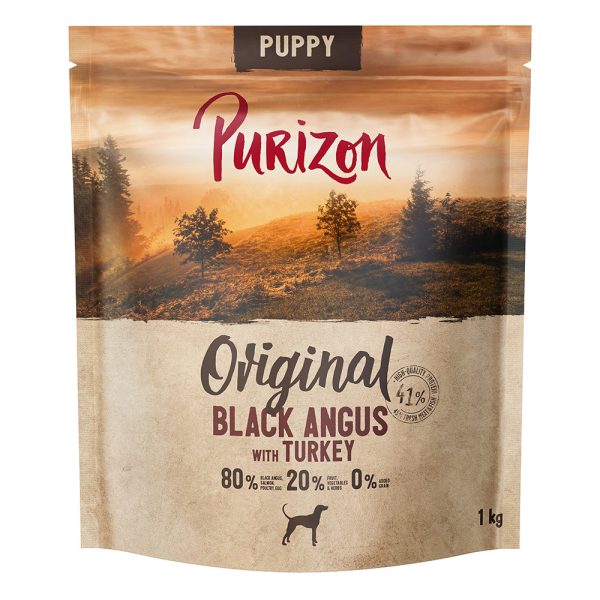 1kg Puppy black angus & kalkkuna Purizon koiran kuivaruoka