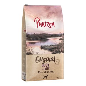 12 kg Purizon -kuivaruokaa erikoishintaan! - Adult ankka & nauta