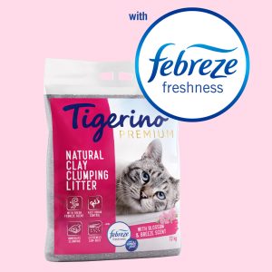 12kg Premium Febreze Fresh kukkaistuoksu Tigerino kissanhiekka