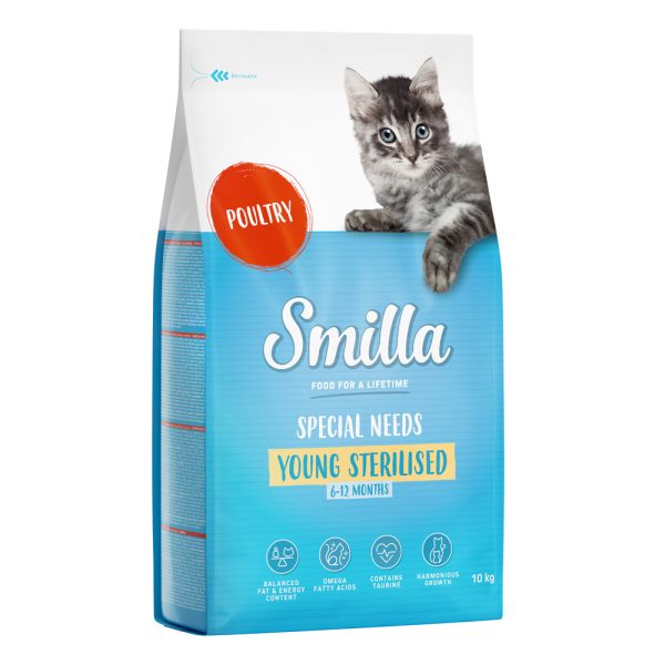 10kg Young Sterilised siipikarja Smilla kissan kuivaruoka