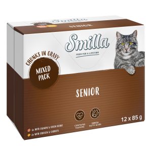 12x85g Senior Pouches paloja kastikkeessa lajitelma Smilla märkäruoka kissanruoka