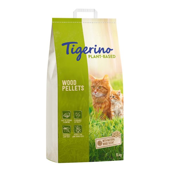 30l (8kg) Plant-Based puupelletti luonnollinen puun tuoksu hajusteeton Tigerino kissanhiekka