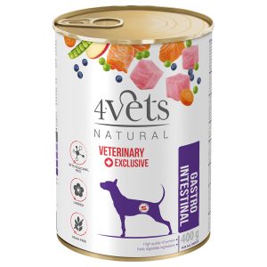 12x 400g 4Vets Natural Dog Maha-suolikanavan koiranruoka märkää