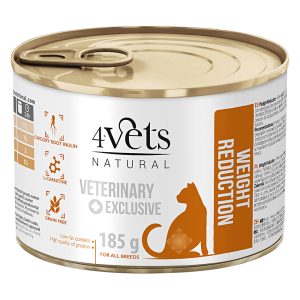 6x 185g 4Vets Natural Cat Painonpudotuksen kissanruokaa märkää