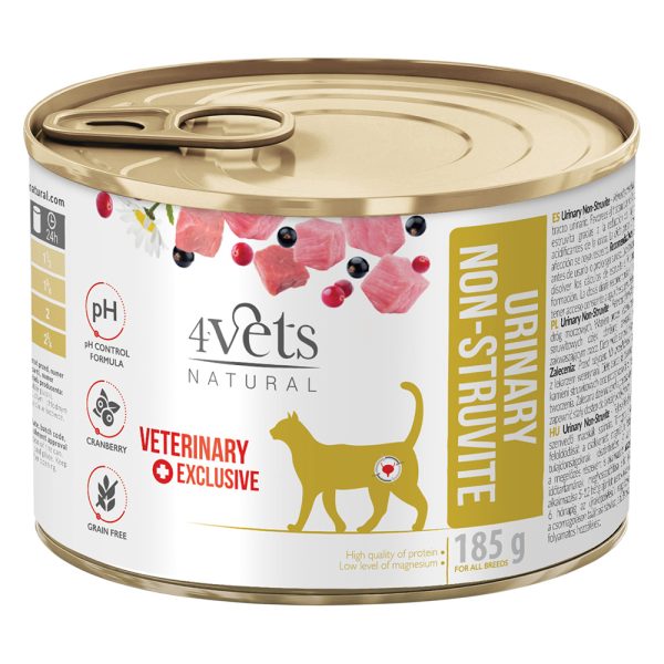 6x 185g 4Vets Natural Cat Urinary kissanruoka märkä
