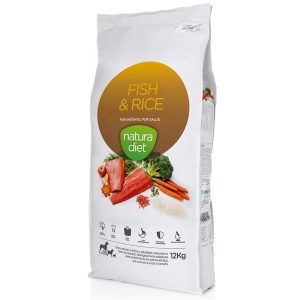 12kg Natura Diet Adult kalaa ja riisiä sisältävä ruokavalio koirille