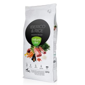 12kg Natura Diet Adult Iberico ja riisi -kuivaruoka koirille