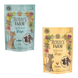 2x45g "Strips" (kana & kala) Rosie's Farm -kissanherkut