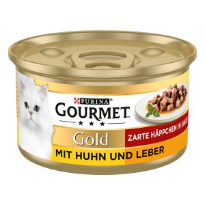 12x85g Gold Tender Chunks kana & maksa Gourmet Kissanruoka