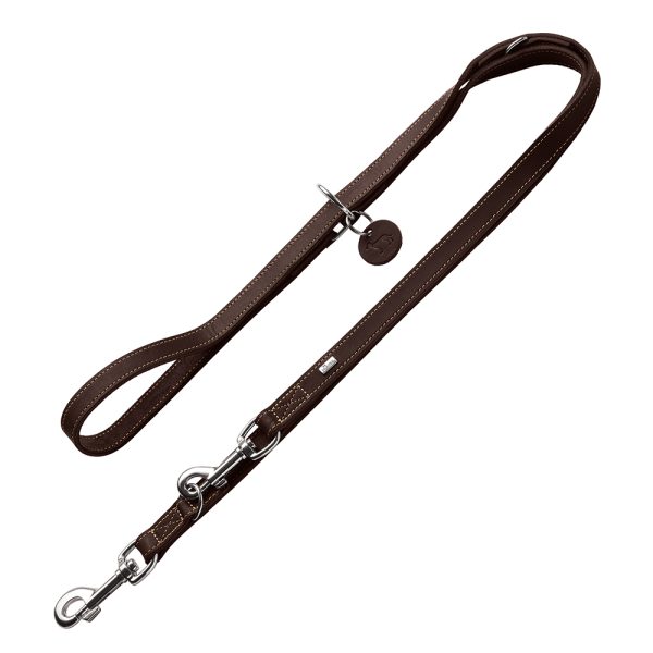 HUNTER Aalborg säädettävä talutushihna tummanruskea 200cm 20mm koira