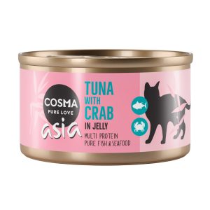 24x85g Asia hyytelössä tonnikala & ravunliha Cosma kissan märkäruoka