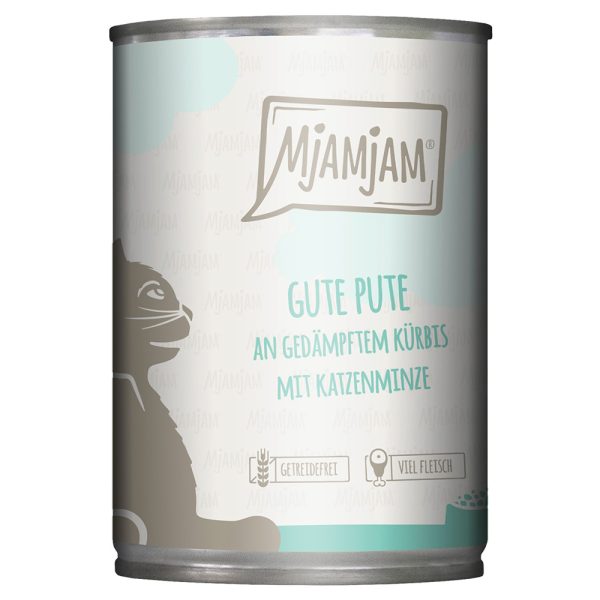 6x400g MjAMjAM hyvä kalkkuna höyrytetyllä kurpitsalla kissanruoka märkä