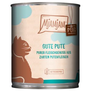 Ekonomipakkaus 24x800g MjAMjAM puhdasta lihaa nautinto hyvä kalkkuna puhdas kissanruoka märkää