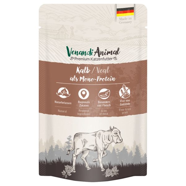 12x125g Venandi Animal Monoprotein Vasikka kissanruoka märkä