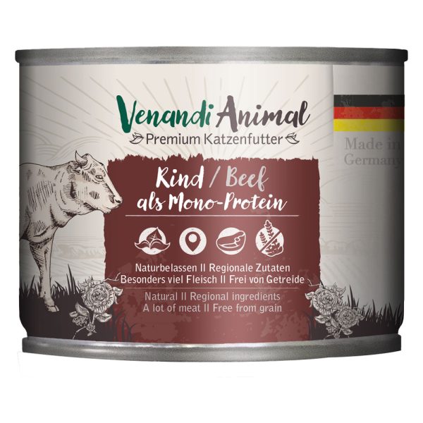 6x200g Venandi Animal Monoprotein Beef kissanruoka märkä
