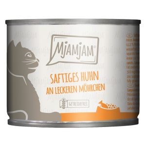 Ekonomipakkaus: 24x200g MjAMjAM mehevää kanaa maukkailla porkkanoilla kissanruoka märkäruoka