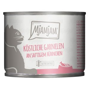 Ekonomipakkaus: 24x200g MjAMjAM herkullisia katkarapuja mehukkaan kananlihan kera märkäruokaa kissoille