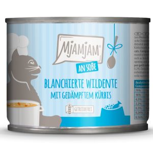 Economy Pack 24x185g MjAMjAM in Sauce Blanched Wild Duck with Steamed Pumpkin Cat Food Wet (kissanruoka)