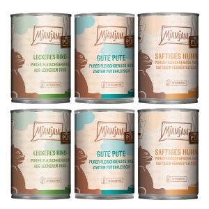 6x400g Mixpack MjAMjAM puhdasta lihaa nautintosekoitus (3 lajiketta) märkäruokaa kissoille