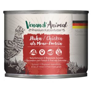 6x200g Venandi Animal Monoprotein Chicken kissanruoka märkä