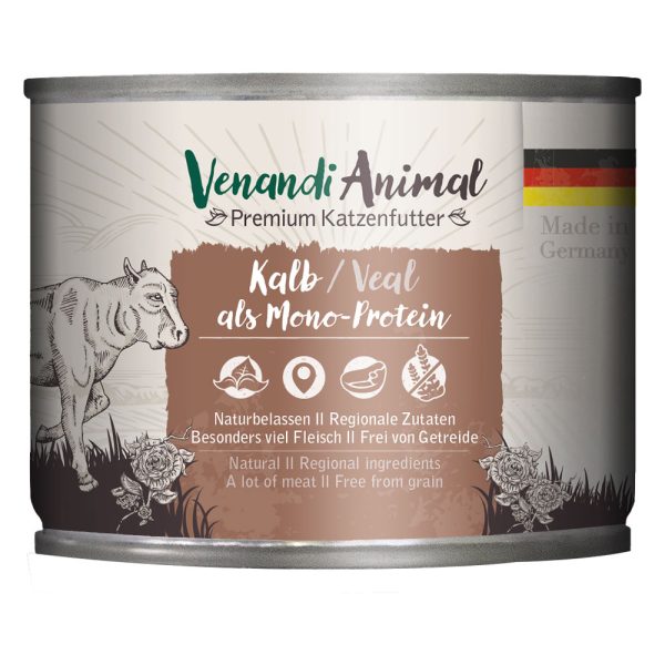 6x200g Venandi Animal Monoprotein Vasikka kissanruoka märkä