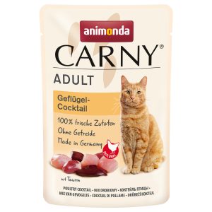 24 x 85 g siipikarjalajitelma Animonda Carny Pouch kissan märkäruoka