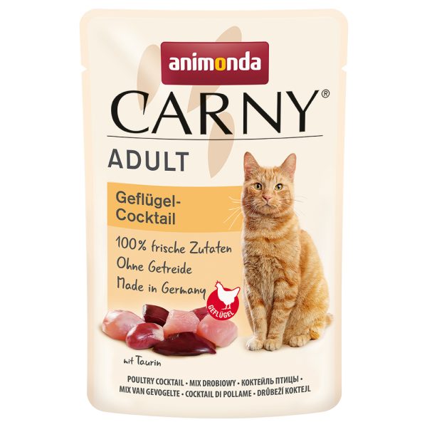 24 x 85 g siipikarjalajitelma Animonda Carny Pouch kissan märkäruoka