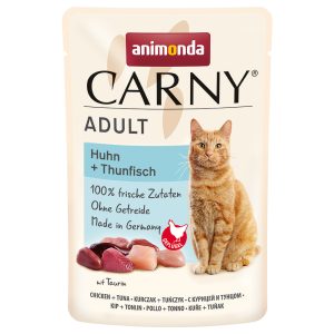 12x85g Pouch kana + tonnikala Animonda Carny kissan märkäruoka