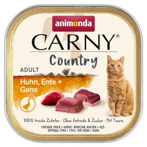 32x100g kana, ankka & hanhi Animonda Carny Country Adult  -kissanruoka