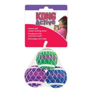 KONG Active -tennispallot kulkusella, 3 kpl