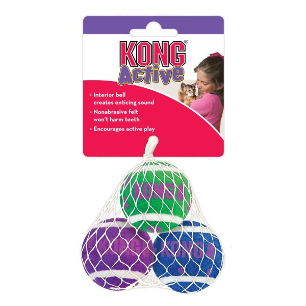 KONG Active -tennispallot kulkusella, 3 kpl