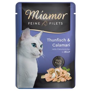 24x100g Fine Filets in Jelly tonnikala & mustekala Miamor Kissanruoka