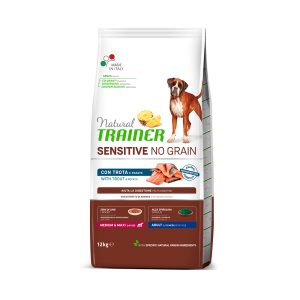 12kg Taimen & Perunat Medium/Maxi Sensitive No Grain Natural Trainer koirat