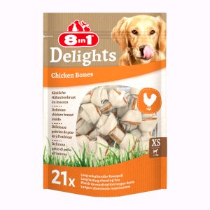 2 x 252 g (42 kpl) 8in1 Delights XS koiran puruherkut