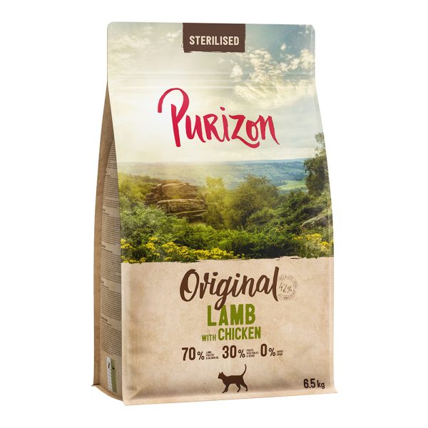 6.5 kg Sterilised Adult lammas & kana viljaton Purizon kissan kuivaruoka