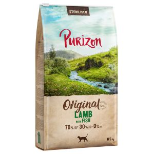 6.5 kg Sterilised Adult lammas & kala viljaton Purizon kissan kuivaruoka