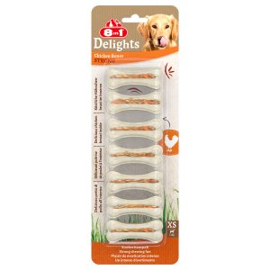 140g Delights Strong 8in1 puruluut XS, 7 kpl koiralle