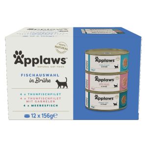 12x156g kalaa liemessä Applaws kissan märkäruoka