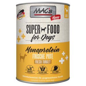 6x800g Mono Sensitive kalkkuna MAC's koiran märkäruoka