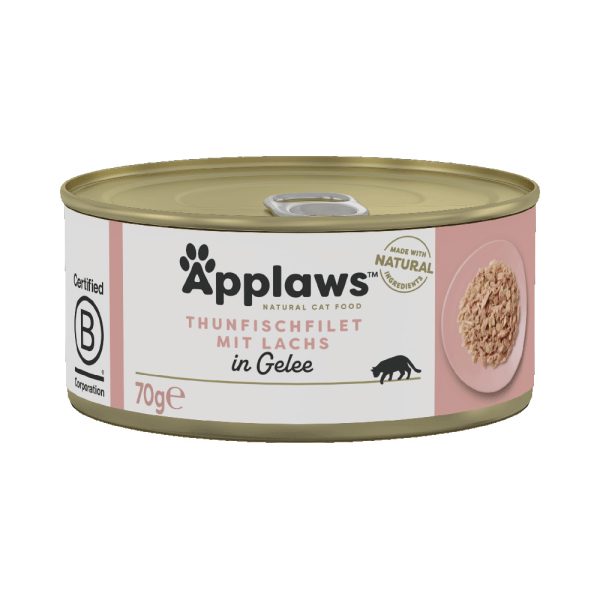 12x70g tonnikala & lohi in Jelly Applaws kissanruoka
