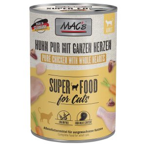 12x400g kana & kokonainen siipikarjansydän MAC's kissanruoka