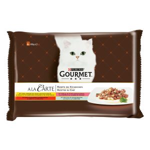 4x85g kana, taimen, nauta, seiti Gourmet A La Carte kissanruoka