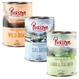 24x400g Adult lajitelma Purizon kissan märkäruoka